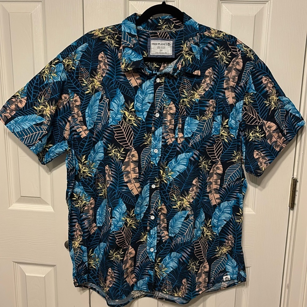 Free Planet Tropical Print Shirt